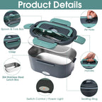 Electric Lunch Box Food Heater – 3-in-1 Portable Food Warmer for Car & Home