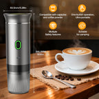 Portable Espresso Machine – 3-in-1 Mini Coffee Maker with USB-C (20 Bar, Gray)