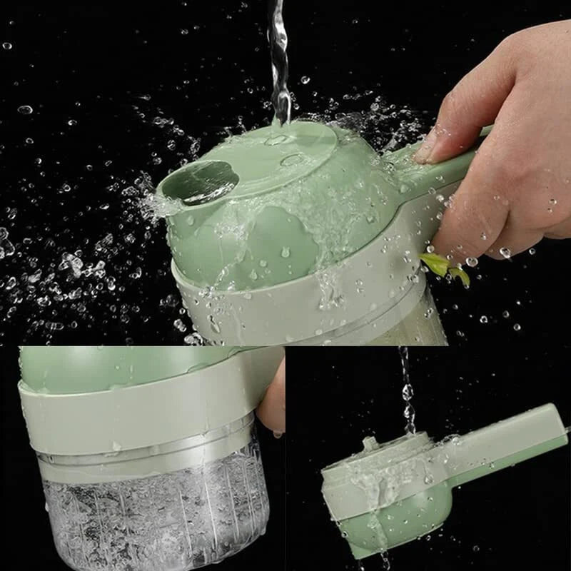 4-in-1 Handheld Electric Vegetable Cutter Set – Multifunctional Slicer, Spiralizer & Masher