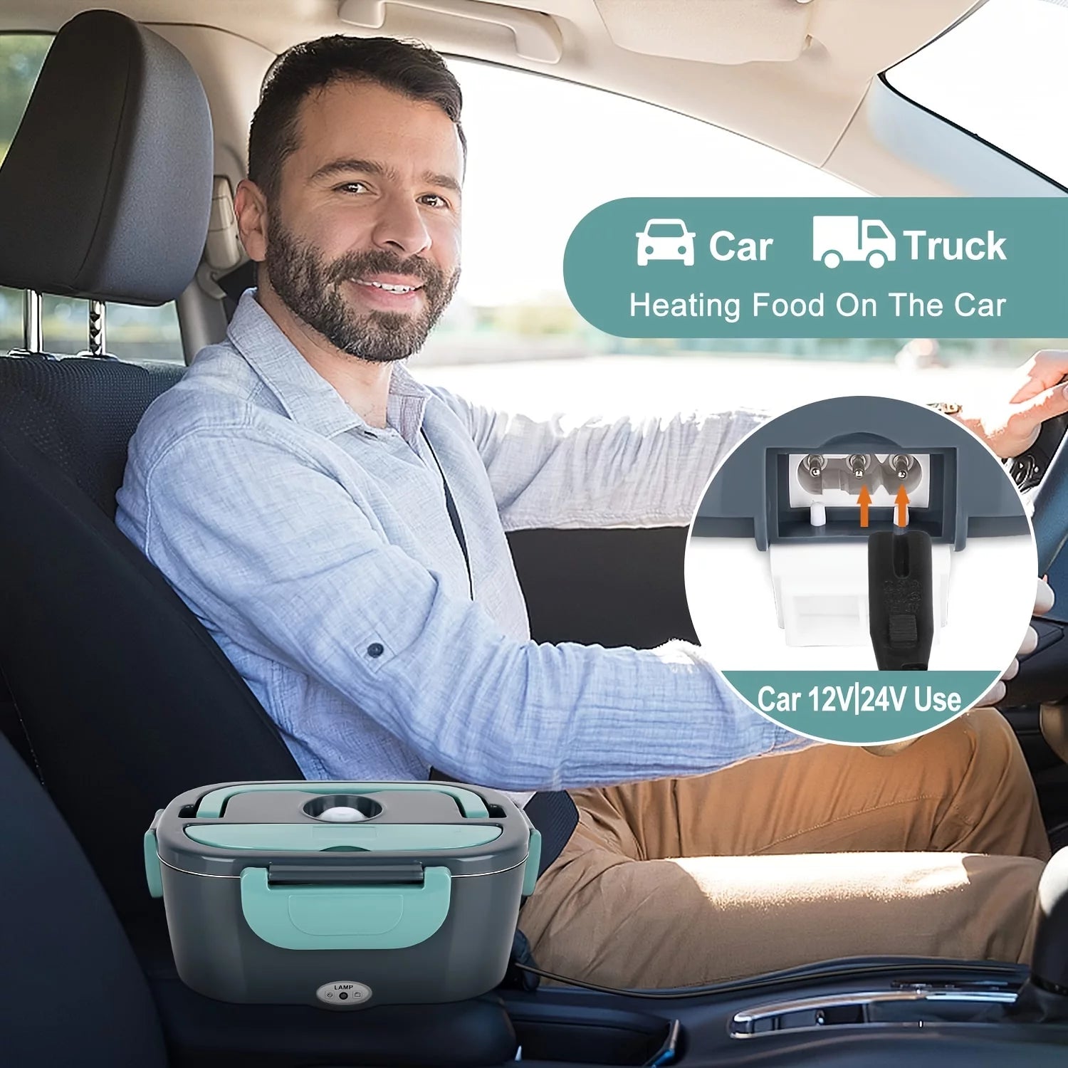 Electric Lunch Box Food Heater – 3-in-1 Portable Food Warmer for Car & Home