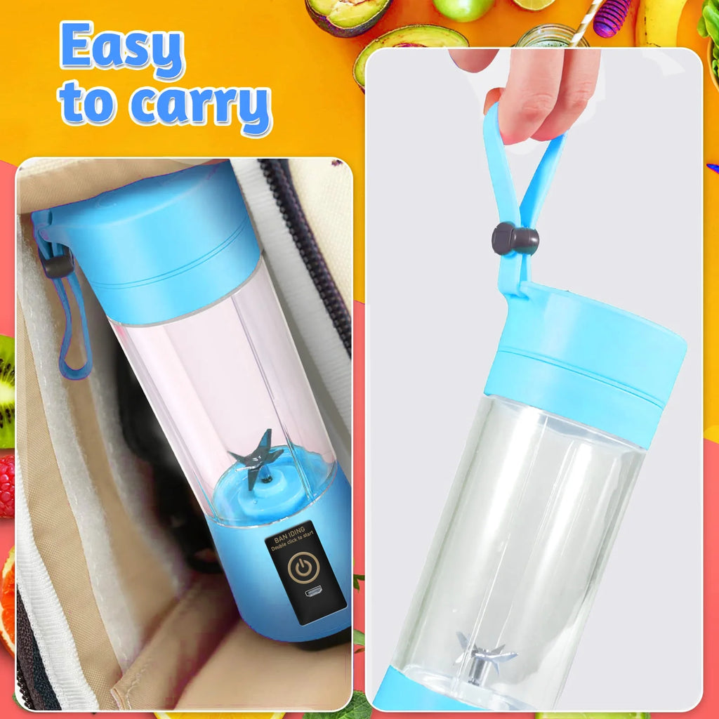 Portable Blender – USB Rechargeable Personal Juicer Cup (350ml, Blue)