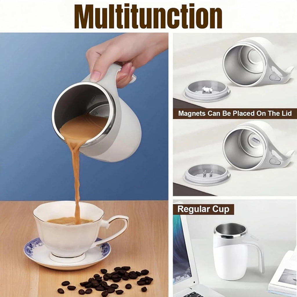 Automatic Magnetic Stirring Coffee Mug – Self-Stirring Magnetic Mixer Cup with Lid