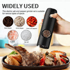 Electric Salt & Pepper Grinder Set (2 Pack) – Rechargeable, Adjustable & One-Handed Use
