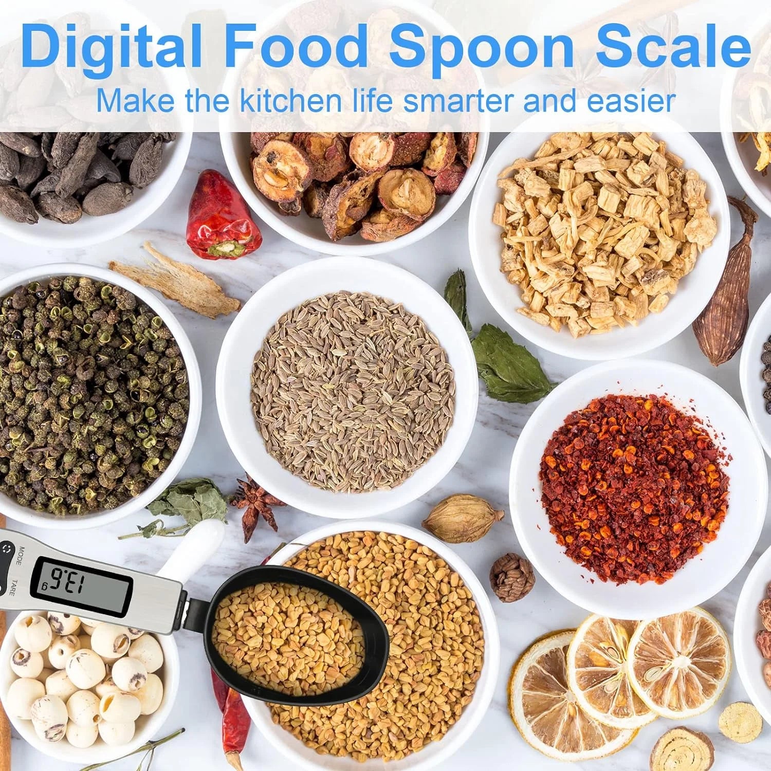 Digital Kitchen Spoon Scale – 500g Capacity, 0.1g Precision, LCD Display