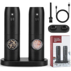 Electric Salt & Pepper Grinder Set (2 Pack) – Rechargeable, Adjustable & One-Handed Use